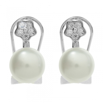 Pendientes perla cierre omega