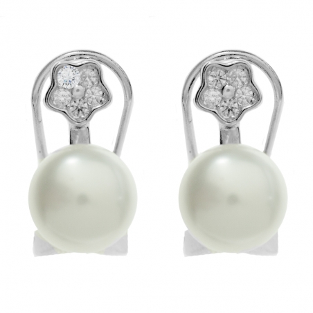 Pendientes perla cierre omega