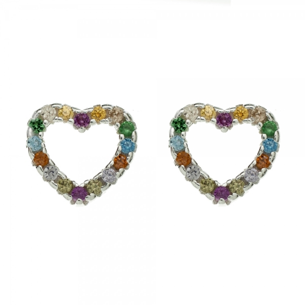 Pendientes corazón multicolor XS