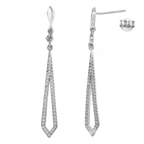 Pendientes largos de fiesta brillo