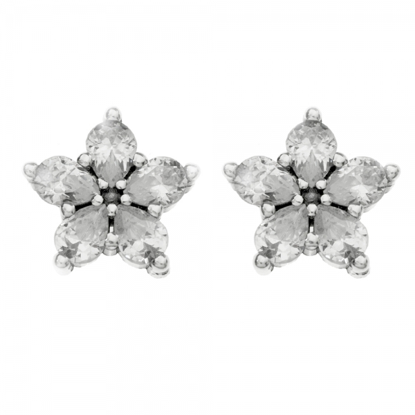 Pendientes flor de zirconia