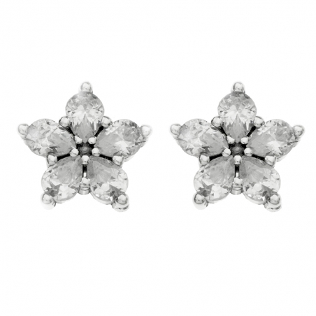 Pendientes flor de zirconia