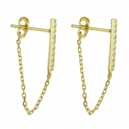 Pendientes brillo vertical con cadena