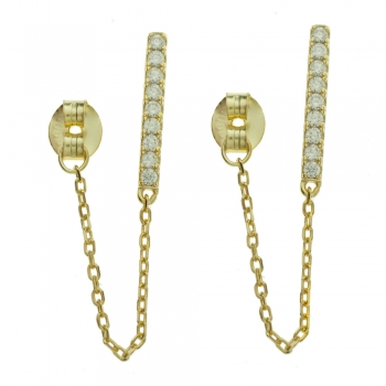Pendientes brillo vertical con cadena 2