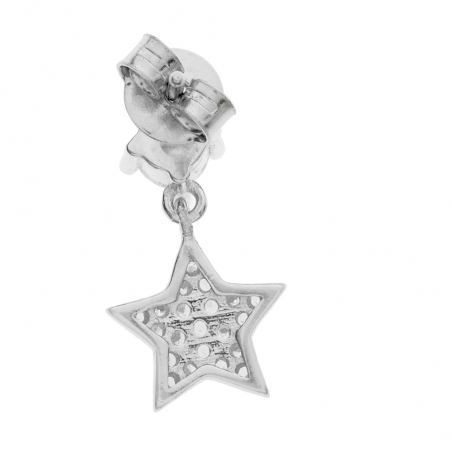 Pendientes estrella brillo blanco