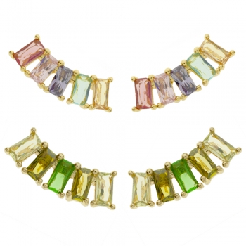 Pendientes arco circonitas baguette