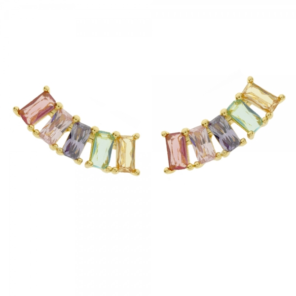 Pendientes arco circonitas baguette