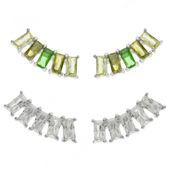 Pendientes arco circonitas baguette