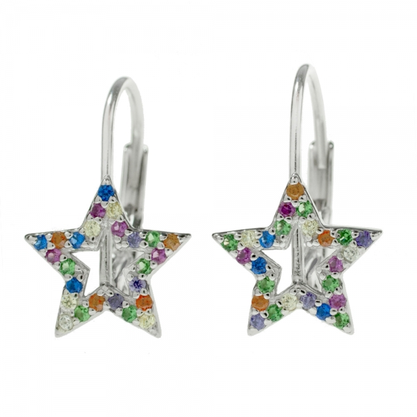 Pendientes estrella multicolor