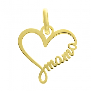 Collar corazón mamá dorado 2