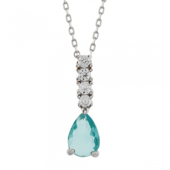 Collar gota de cristal azul