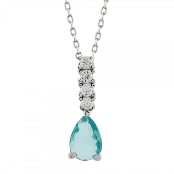 Collar gota de cristal azul