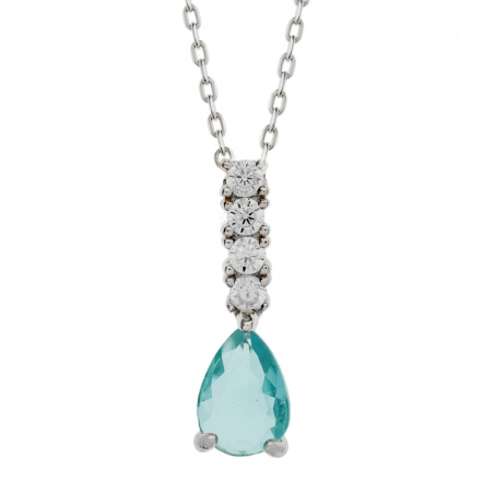 Collar gota de cristal azul