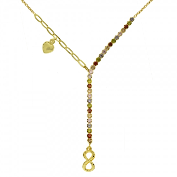 Collar corbatero con circonitas & infinito