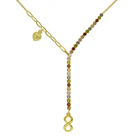 Collar corbatero con circonitas & infinito