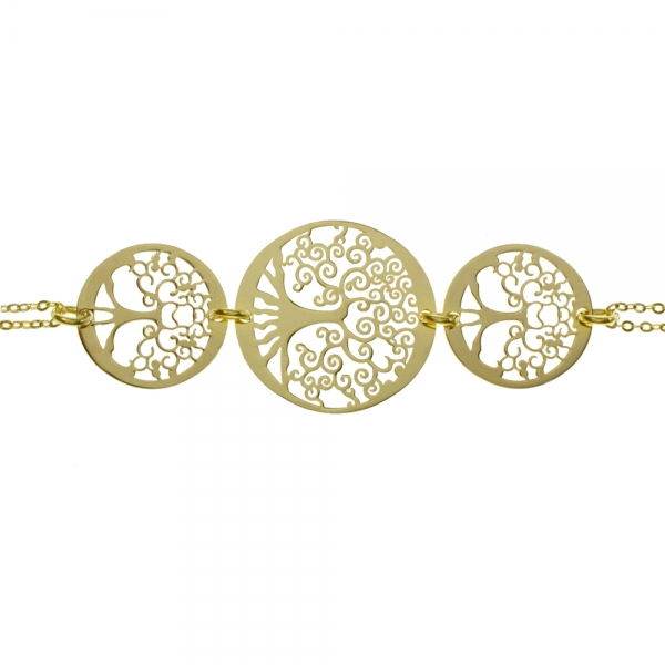 Pulsera dorada eslabón XL árbol de la vida