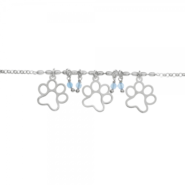 Pulsera huellas Plata de Ley