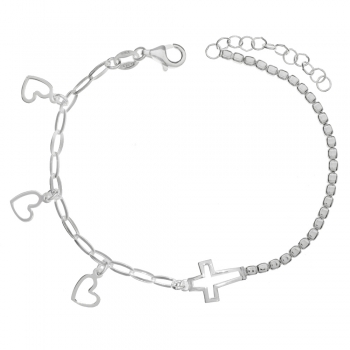 Pulsera Cruz & Corazones