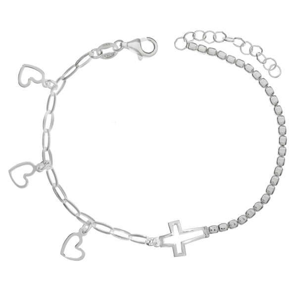 Pulsera Cruz & Corazones