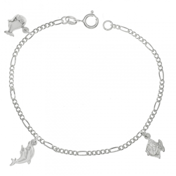 Pulsera delfines Plata de Ley