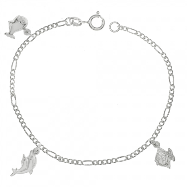 Pulsera delfines Plata de Ley