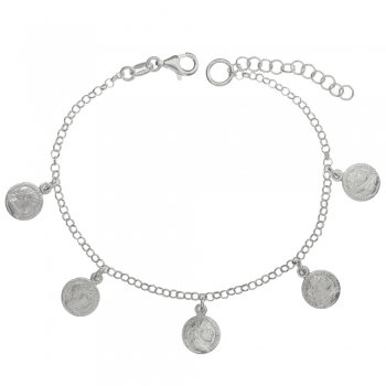 Pulsera monedas Plata de Ley