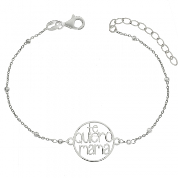 Pulsera Te quiero Mamá Plata de Ley