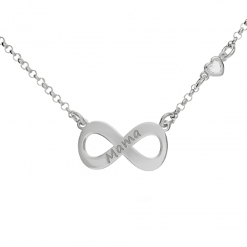 Collar infinito Mamá Plata de Ley