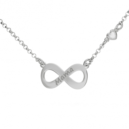 Collar infinito Mamá Plata de Ley