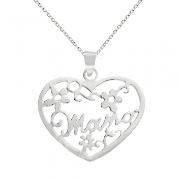 Colgante corazón mamá Plata de Ley