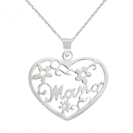 Colgante corazón mamá Plata de Ley