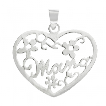 Colgante corazón mamá Plata de Ley 2