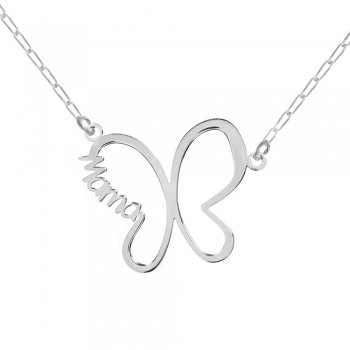 Collar mariposa Mamá Plata de Ley