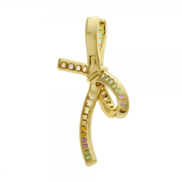 Pendientes dorados lazo