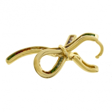 Pendientes dorados lazo