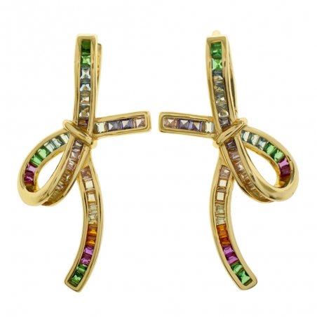 Pendientes dorados lazo