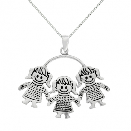 Colgante tres niñas Plata de Ley