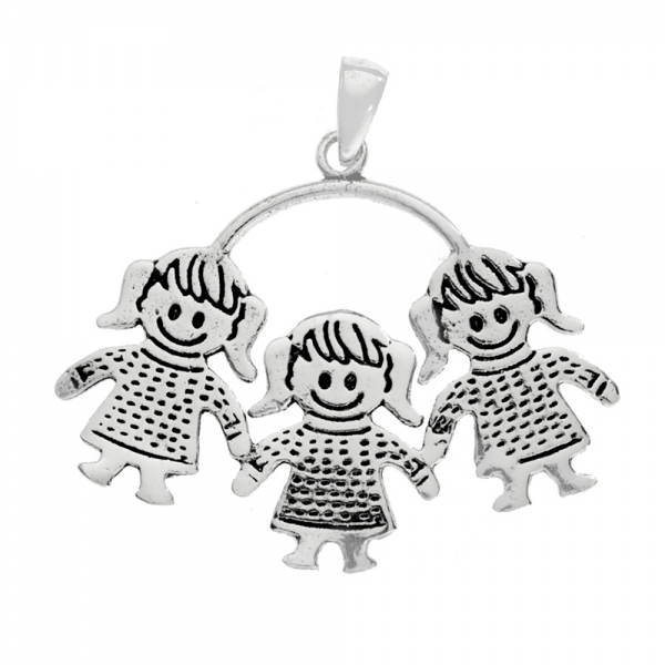 Colgante tres niñas Plata de Ley