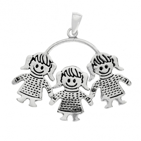 Colgante tres niñas Plata de Ley