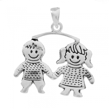Colgante niño y niña Plata de Ley 2