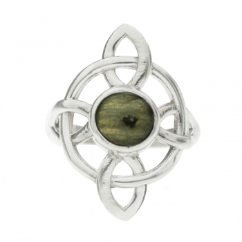 Anillo nudo de bruja con piedra