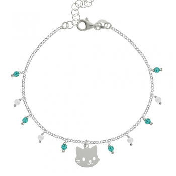 Pulsera gato Plata de Ley