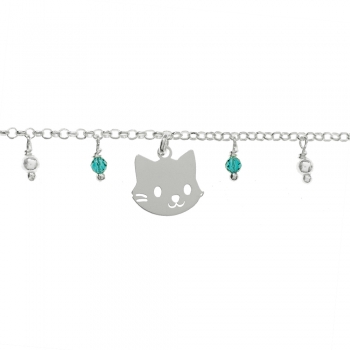 Pulsera gato Plata de Ley 2