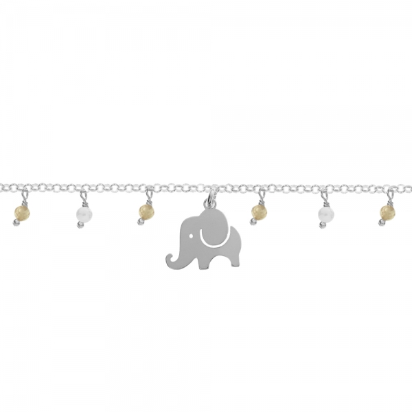 Pulsera elefante Plata de Ley