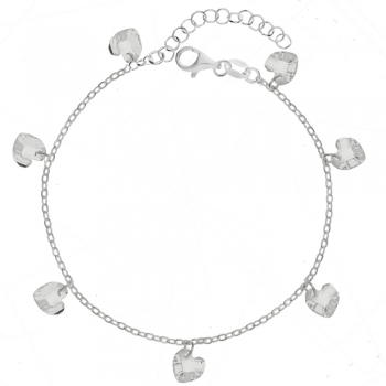 Pulsera con corazones de cristal