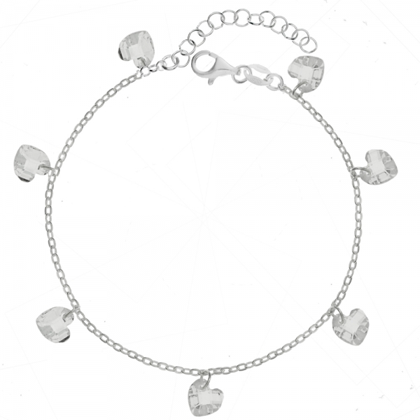 Pulsera con corazones de cristal