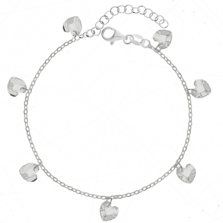 Pulsera con corazones de cristal