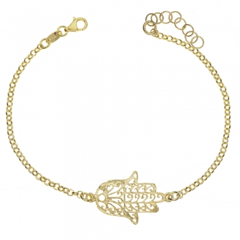 Pulsera dorada mano de Fátima