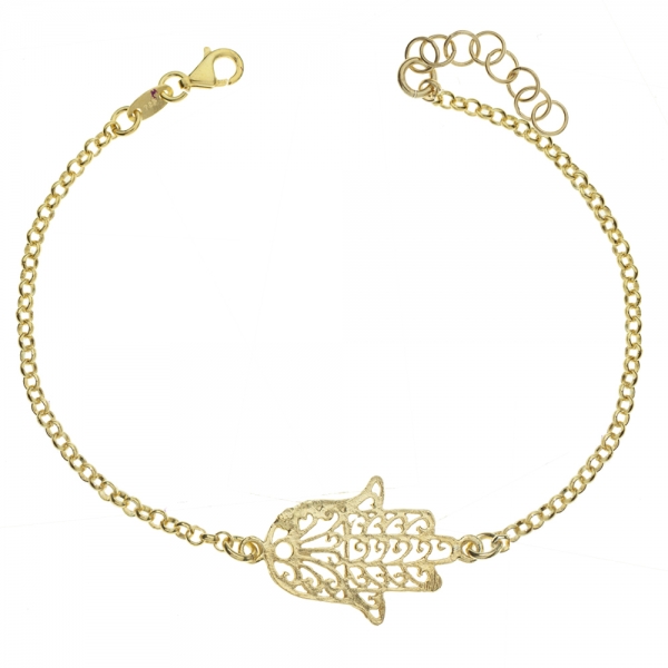 Pulsera dorada mano de Fátima