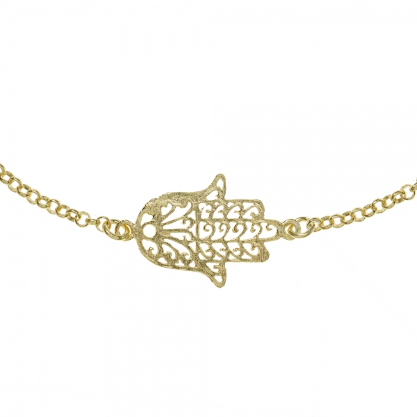 Pulsera dorada mano de Fátima